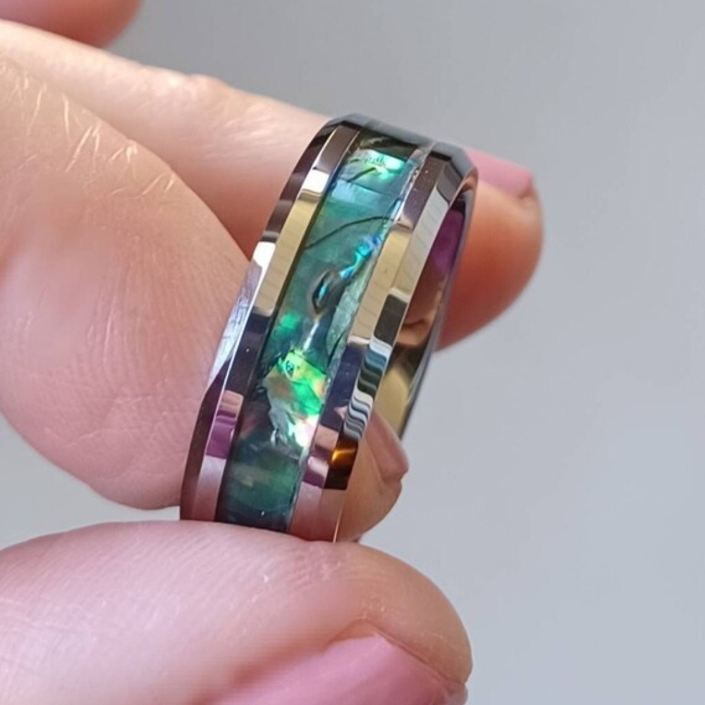 💕 $6 Bundled Stainless Steel Abalone Inlay Ring